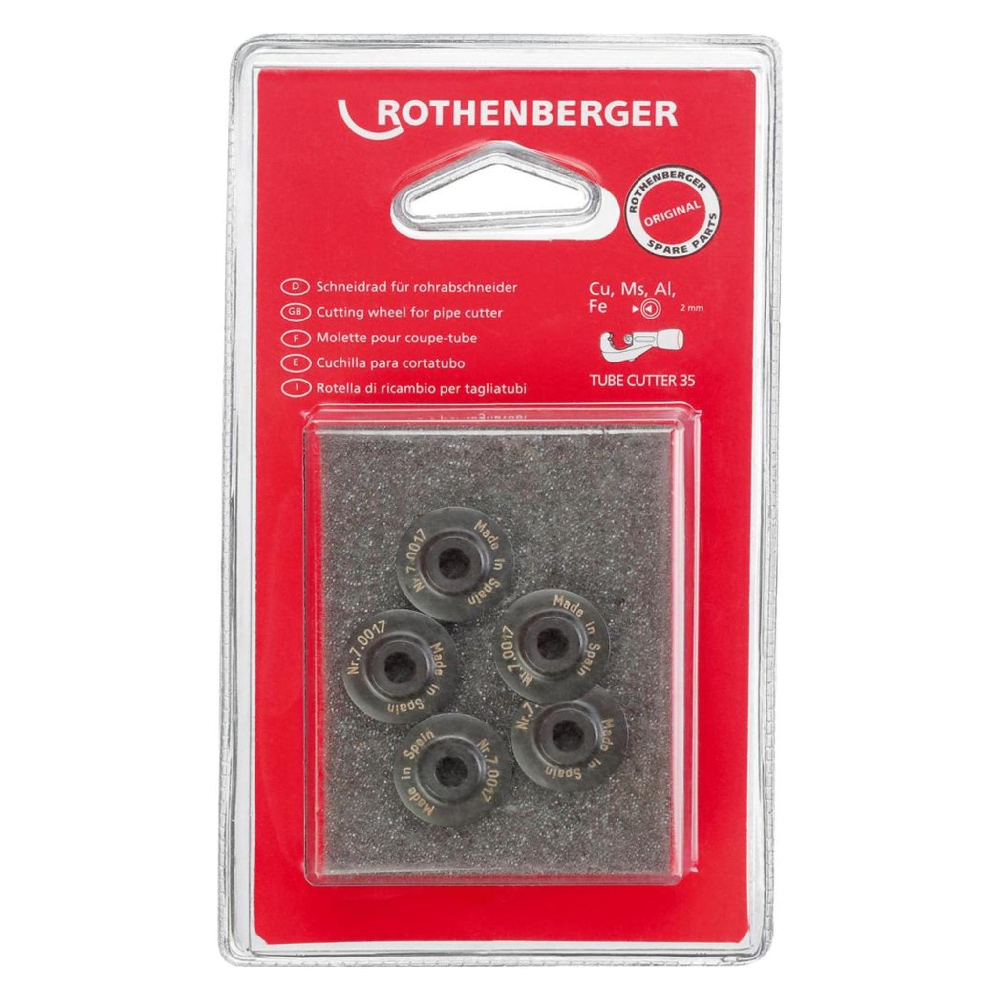 Rothenberger Ersatzschneidrad Schneidrad-Ø 18,5 mm Schnitttiefe 3 mm hochlegiertem, gehärtetem Stahl (070017D)