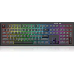 Redragon K518-RGB-GB Crux (US, Kabelgebunden), Tastatur, Schwarz