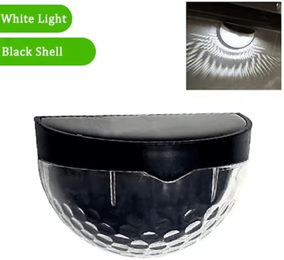 Uplift Curations LED Solar Light Outdoor Wall Lamps Energy Garden Lamps Waterproof Solar Fence Lamp For Christmas Decoration Festoon black Shell white 2pcs