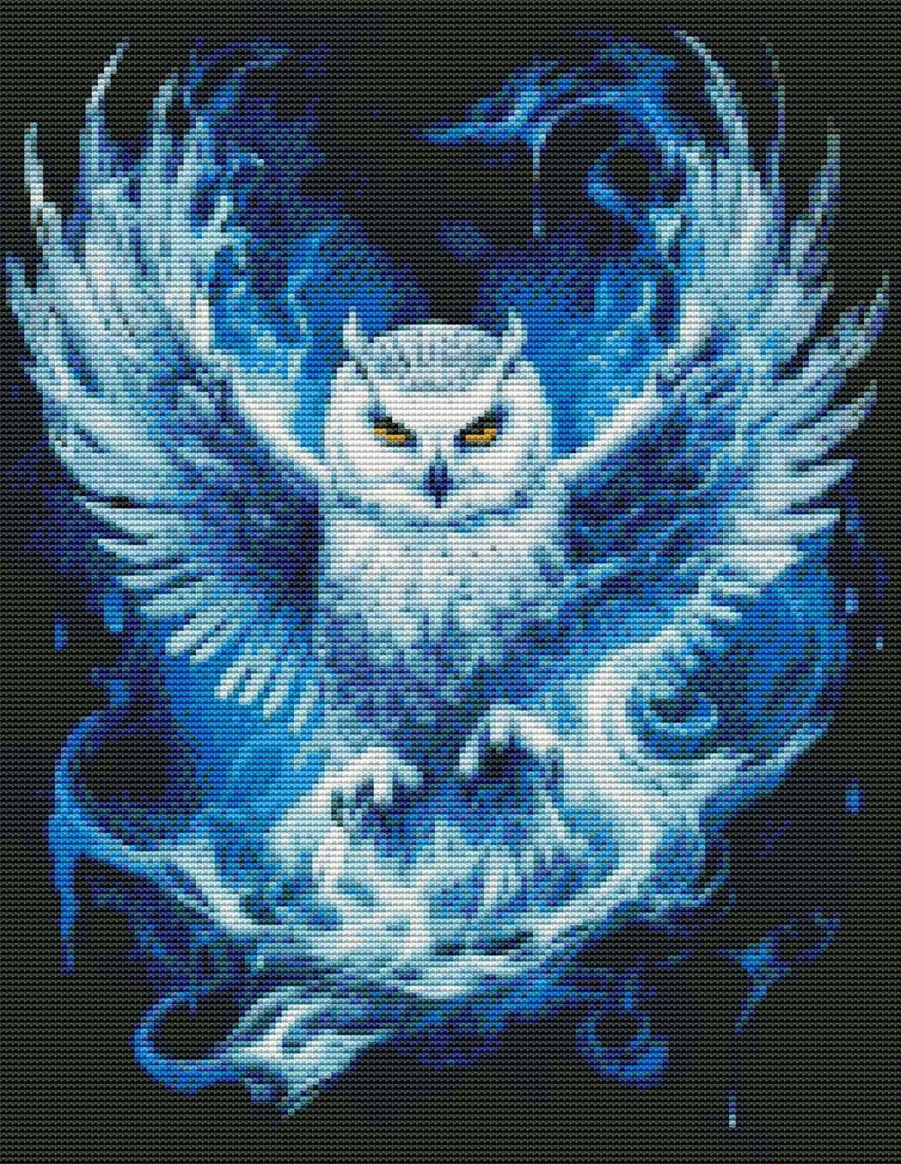 Merkloze Cross Stitch Set met Uil Motief en Accessoires