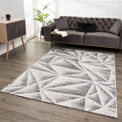 Teppich SANAT "Evra 7004 , auch als Läufer erhältlich", grau, B:80cm H:22mm L:150cm, Kunstfaser, Teppiche, Teppich, Wohnzimmer, Kurzflor, modern, Hoch Tief Struktur
