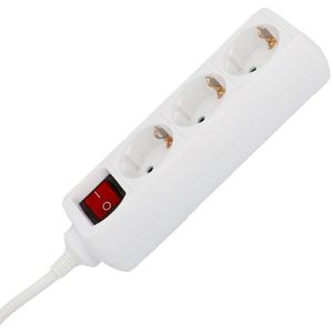 Unitec Steckdosenleiste 44569, mit 3m Kabel, 3-fach in weiß, mit Schalter