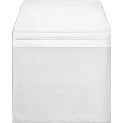100 CD-Taschen für Mini-CD mit Klappe, selbstklebend, transparent, Weich-PVC