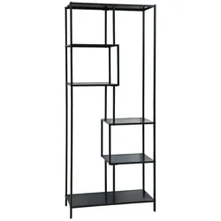 SVITA KELA Metallregal 6 Ebenen Küchenregal Badregal Industrial Style Schwarz