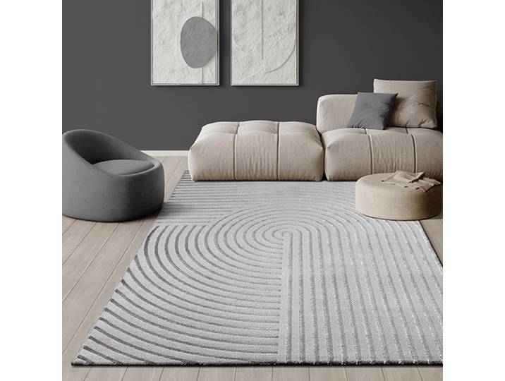 Tapis Salon - The Carpet - Knight - Velours Doux - Effet 3D - Détails Brillants - Gris - 200x290 cm
