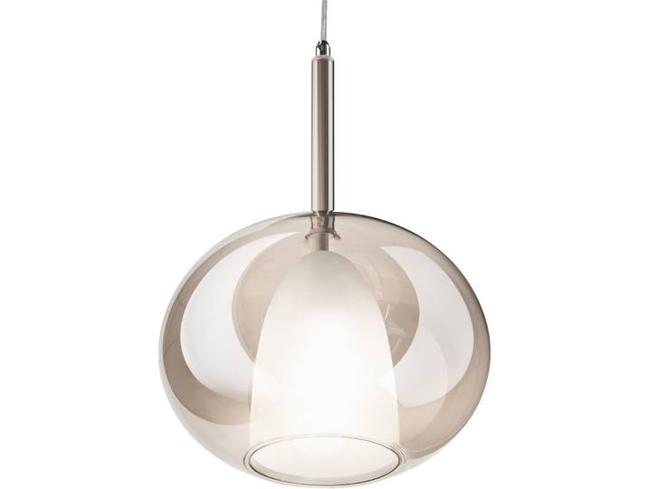 Desinger-Pendellampe Giberti Luce Carina XXL Glas hellbraun D: 28 cm, E27 - Designer-Pendellampe
