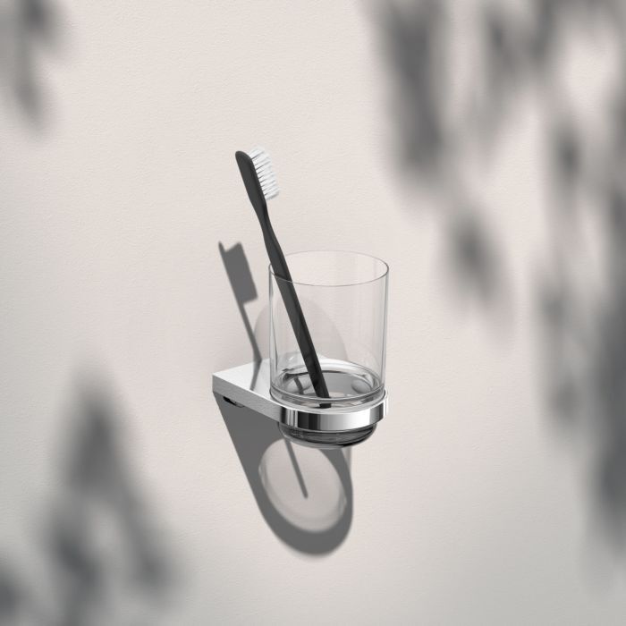 KEUCO Moll Glashalter 12750019000 mit Echtkristall-Glas, verchromt