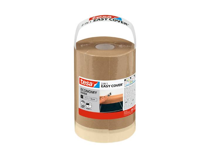 Tesa Easy Cover Economy Abdeckpapier mit Malerband 25 m x 180 mm