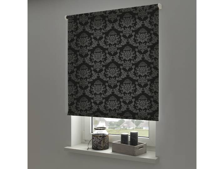 Seitenzugrollo LIEDECO Seitenzugrollo Design Ornament , grahit, B:62cm H:180cm, Rollos, Seitenzugrollo, Lichtdurchlässig mit Sichschutz, flexibel montierbar