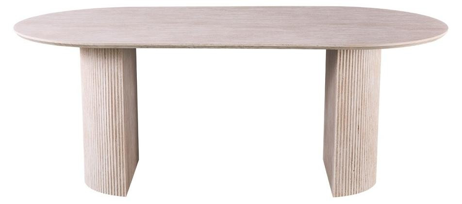 Ovale eettafel VAGOS Meublorama - Travertijn - 200 x 100 cm