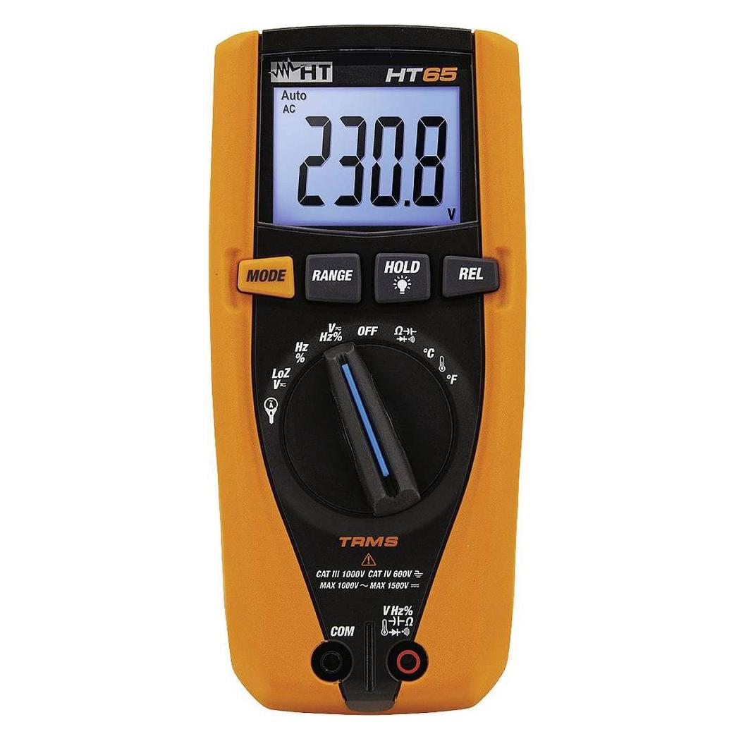 HT Instruments Digitales Multimeter (TRMS) für Spannungsmessungen bis 1500 V DC (CAT III 1000V, CAT IV 600V, Hand-Multimeter) (1010345)