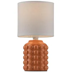 Just Light, Tischlampe, LED Tischlampe BLOOP Textilschirm weiss 26cm (E14)