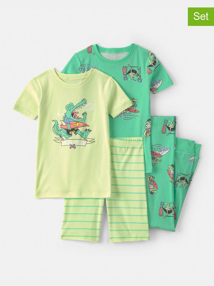 carter's 2er-Set: Pyjamas in Grün/ Gelb - 128/134