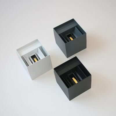 Inspire Curations Modern Square Waterproof Outdoor Wall Light Aluminum Exterior Porch & Garage Fixture cold White 12wblack Lamp Body