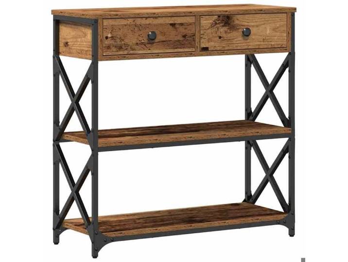 Console Meuble - Marron Table console Table d'appoint support 20 kg avec tiroir - Bois Ancien - 75x28x75 cm - 603852516