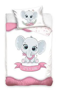 Animal Pictures BABY Dekbedovertrek Olifantje It's a Girl - 100 x 135 cm - Katoen