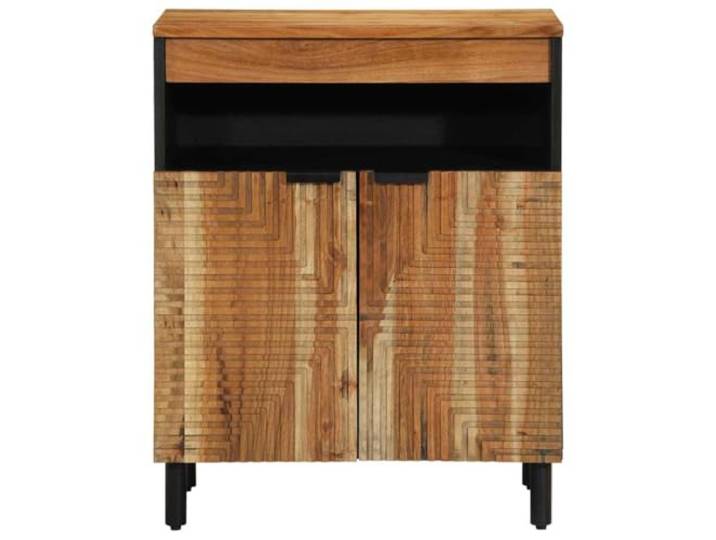 KTHLBRH Anrichte braun 60 x 33 x 75 cm Mangoholz massiv 2 Türen, Einlegeboden, für Esszimmer oder Wohnzimmer