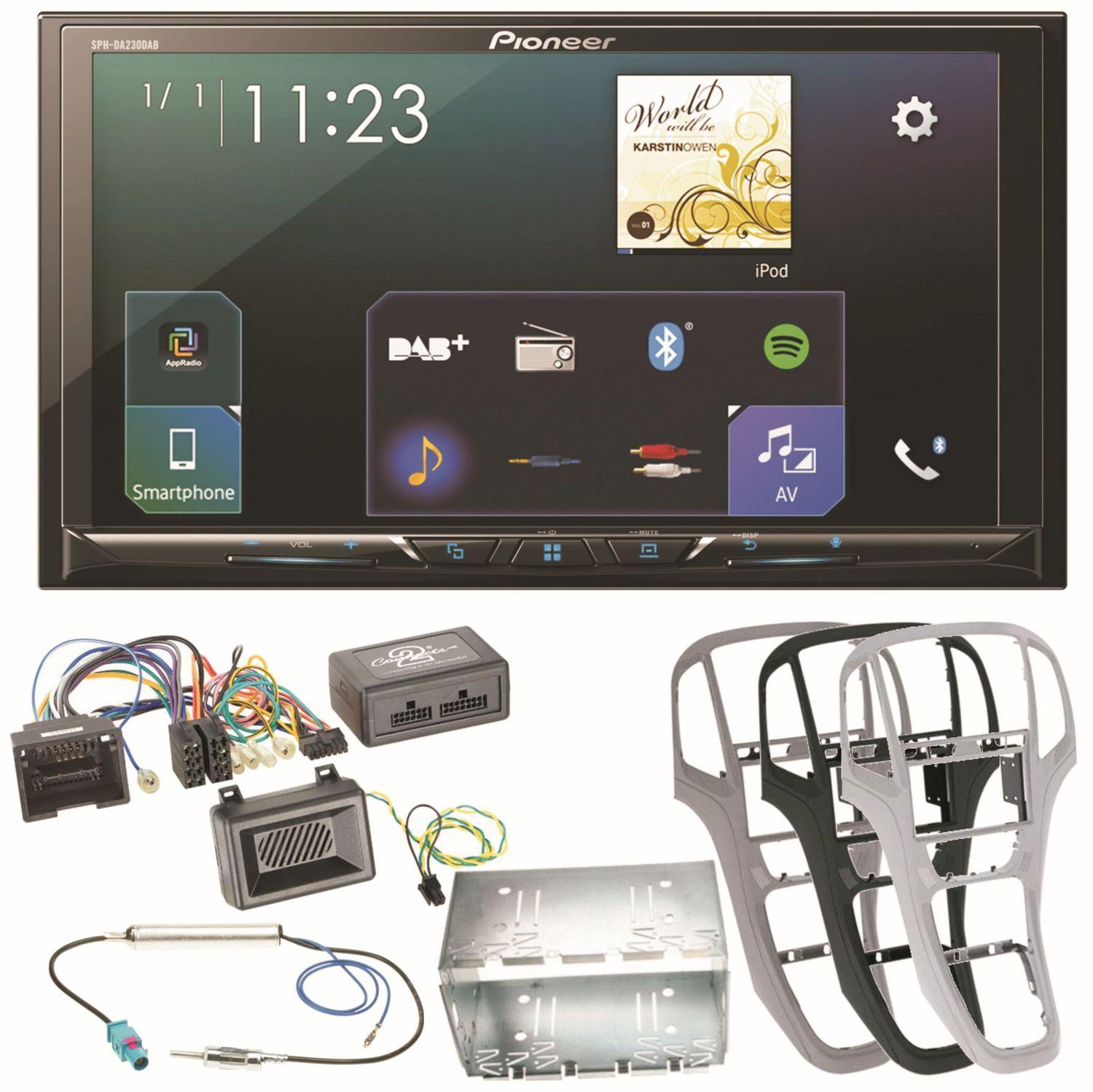 Pioneer SPH-DA230DAB Bluetooth Carplay Android Auto USB Einbauset für Opel Astra J