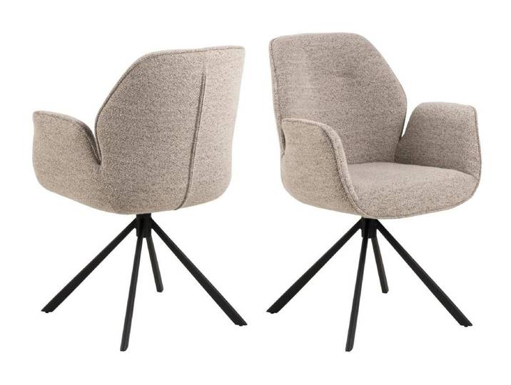 Stuhl AC DESIGN Aura , beige, B:62cm H:90cm T:61cm, Stühle, Stuhl, Moderner Esszimmerstuhl mit Armlehne