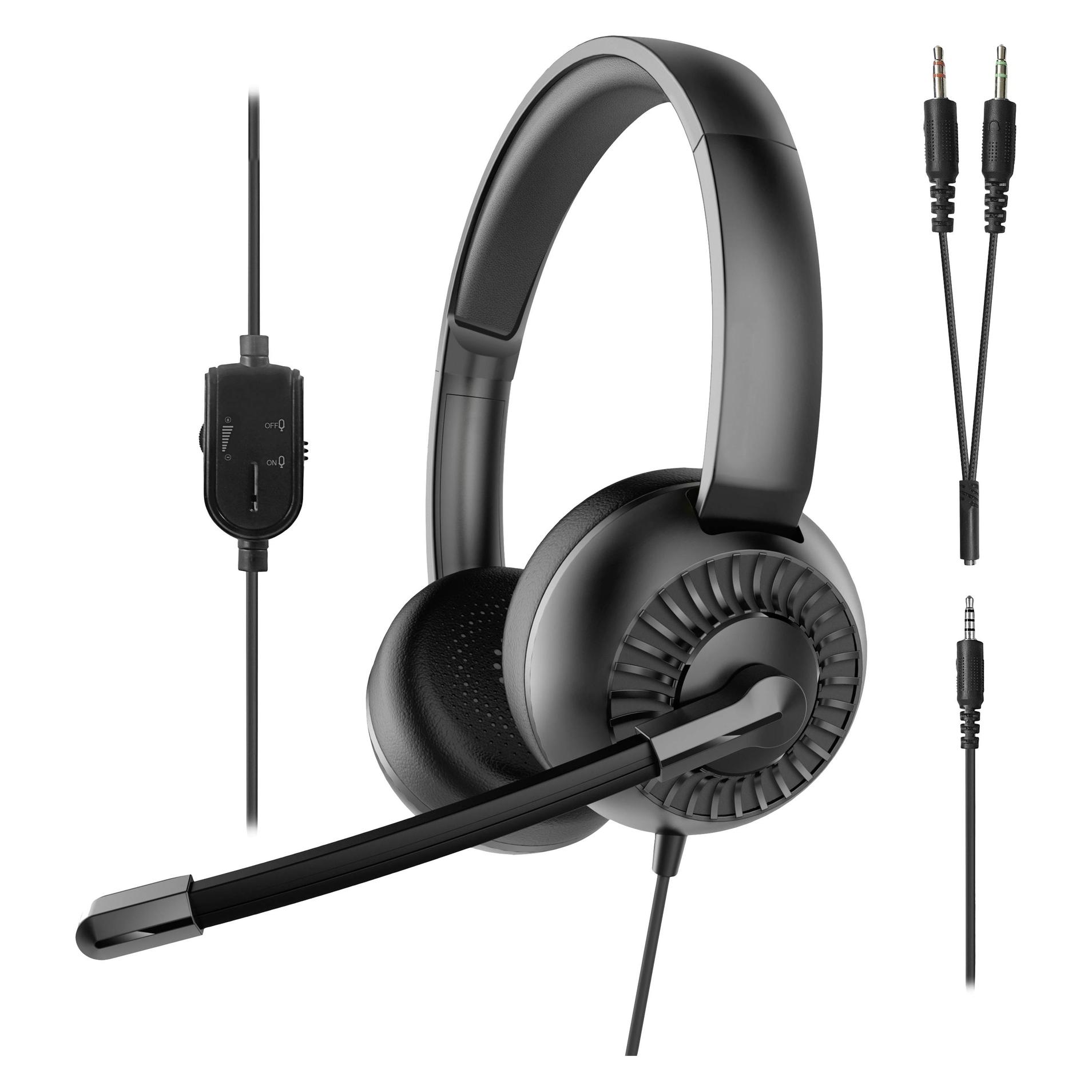 Speedlink METIS Stereo Headset, 3,5mm Jack with Y-Adapter, black (Kabelgebunden) (36741110)