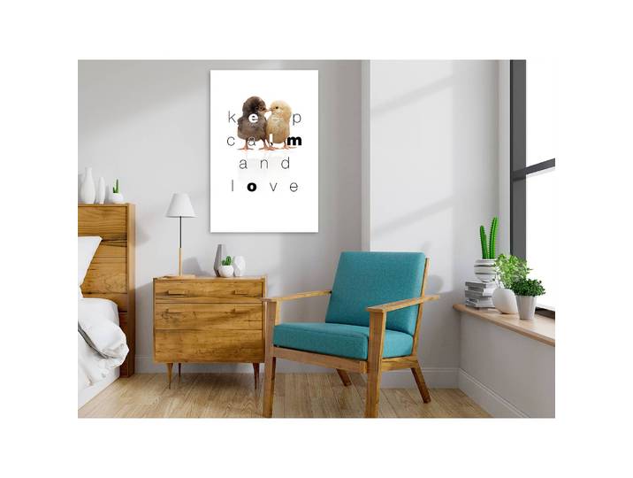 Tableau déco Keep Calm and Love Lin Blanc 40 x 60cm