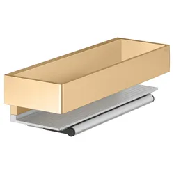 KEUCO EDITION 11 Duschablage mit Glasabzieher Messing gebürstet / Alu