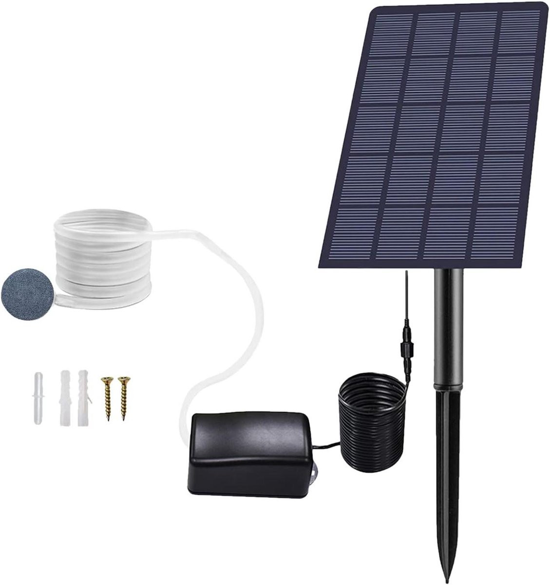 Zonnepomp voor het beluchten van de vijver, 48 L/u, Zwart