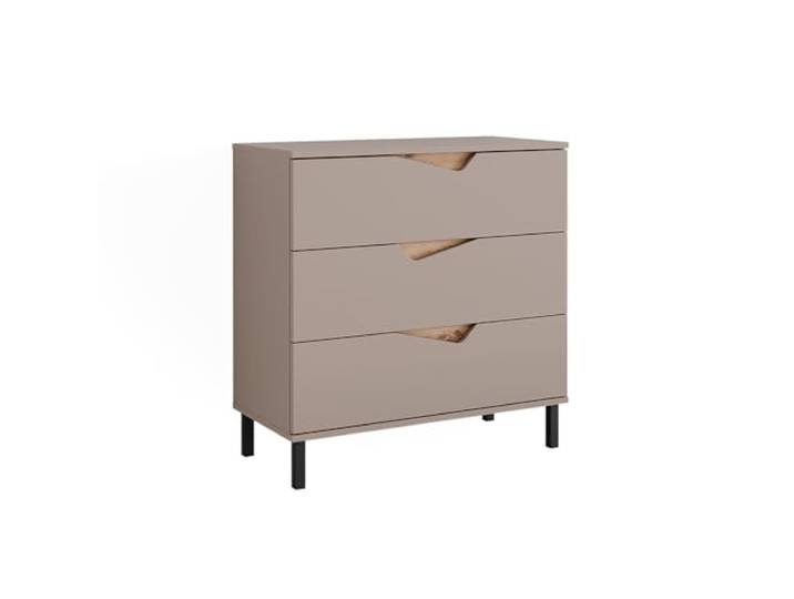 Vicco Kommode Marelle, Greige/Artisan, 80 x 81.2 cm mit 3 Schubladen, zur Aufbewahrung von Kleidung und Accessoires geeignet