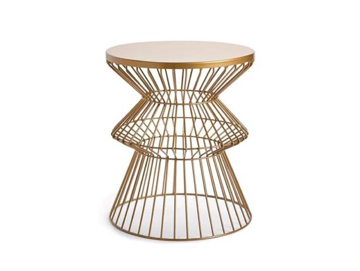 SAMCIOI Wohnzimmer-Beistelltisch, Couchtische Eisen Goldener Sofa-Beistelltisch Wohnzimmer Kreative Ecke Rundes Regal Couchtisch, Nachttisch