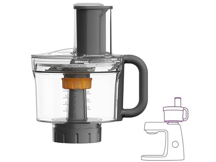 Kenwood - Accessoire Robot de Cuisine MultiPro Chef Titanium et Elite Gris Accessoire Robot Pâtissier\, Disque À Trancher Réglable 6-en-1\, Capacité 1\,2 L\, Lavable au Lave-vaisselle\, KAH65000PL