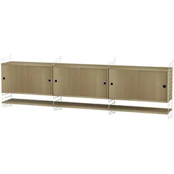 Sideboard wandmontage mit Regalböden Weiß Eiche
