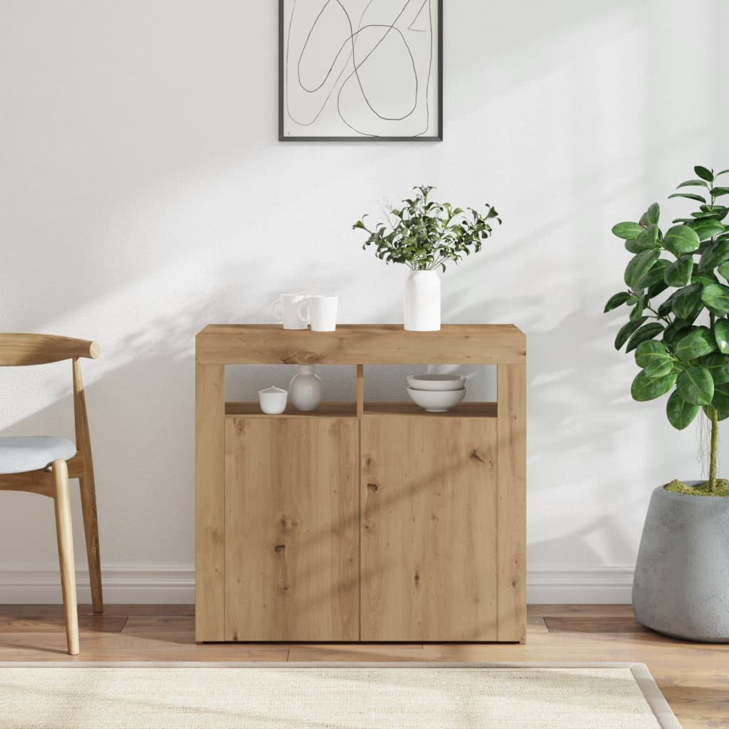17 Stories Shonnie Accent Cabinet Artisan Oak 75cm H X 80cm W X 35cm D