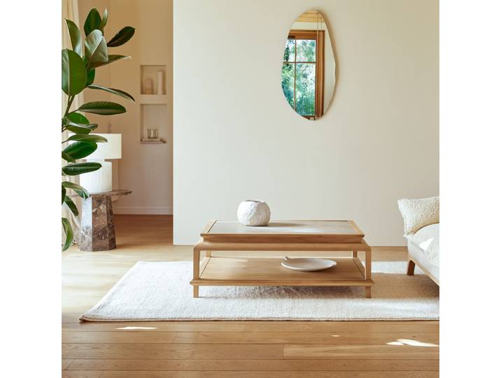 Rechteckiger Couchtisch aus massivem Teakholz Achille - Natur - Teak