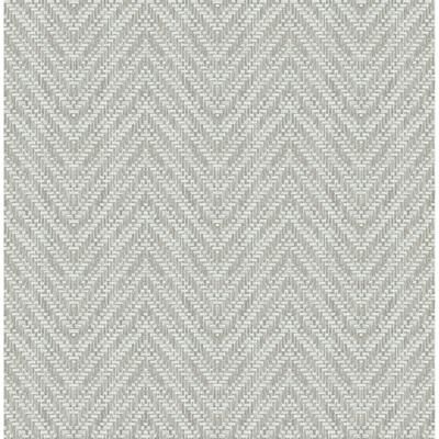 A-Street Prints Glynn Sterling Chevron Wallpaper