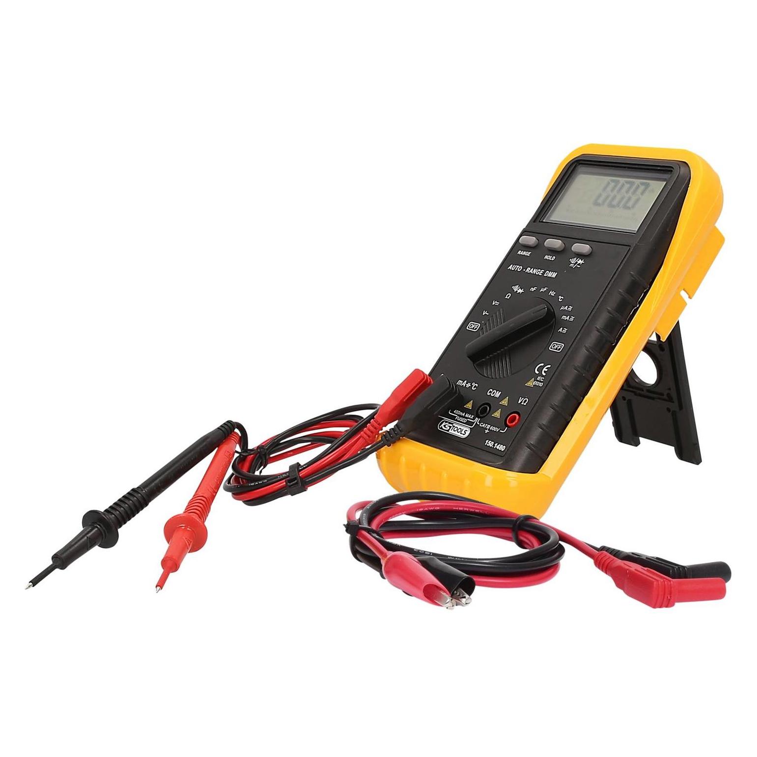 KS Tools Digital Multimeter inkl. Prüfspitzen und Krokodilklemmen (Hand-Multimeter) (150.1480)