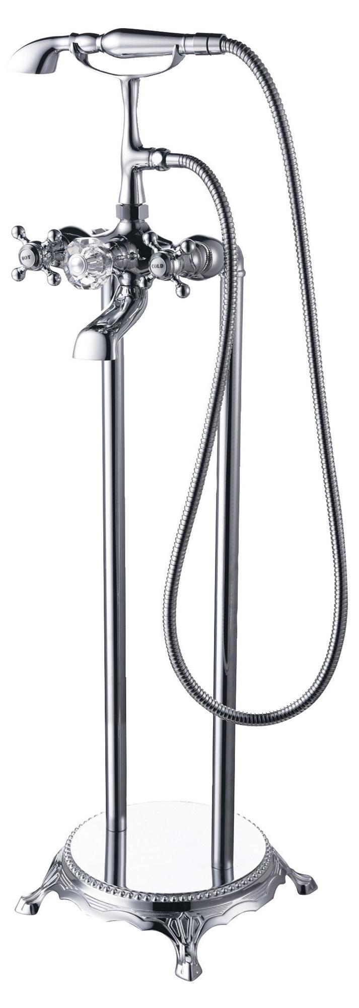 ONDEE ZEN - Einhebelmischer für freistehende Badewanne GETTO - 100 cm - Messing - Chromoberfläche