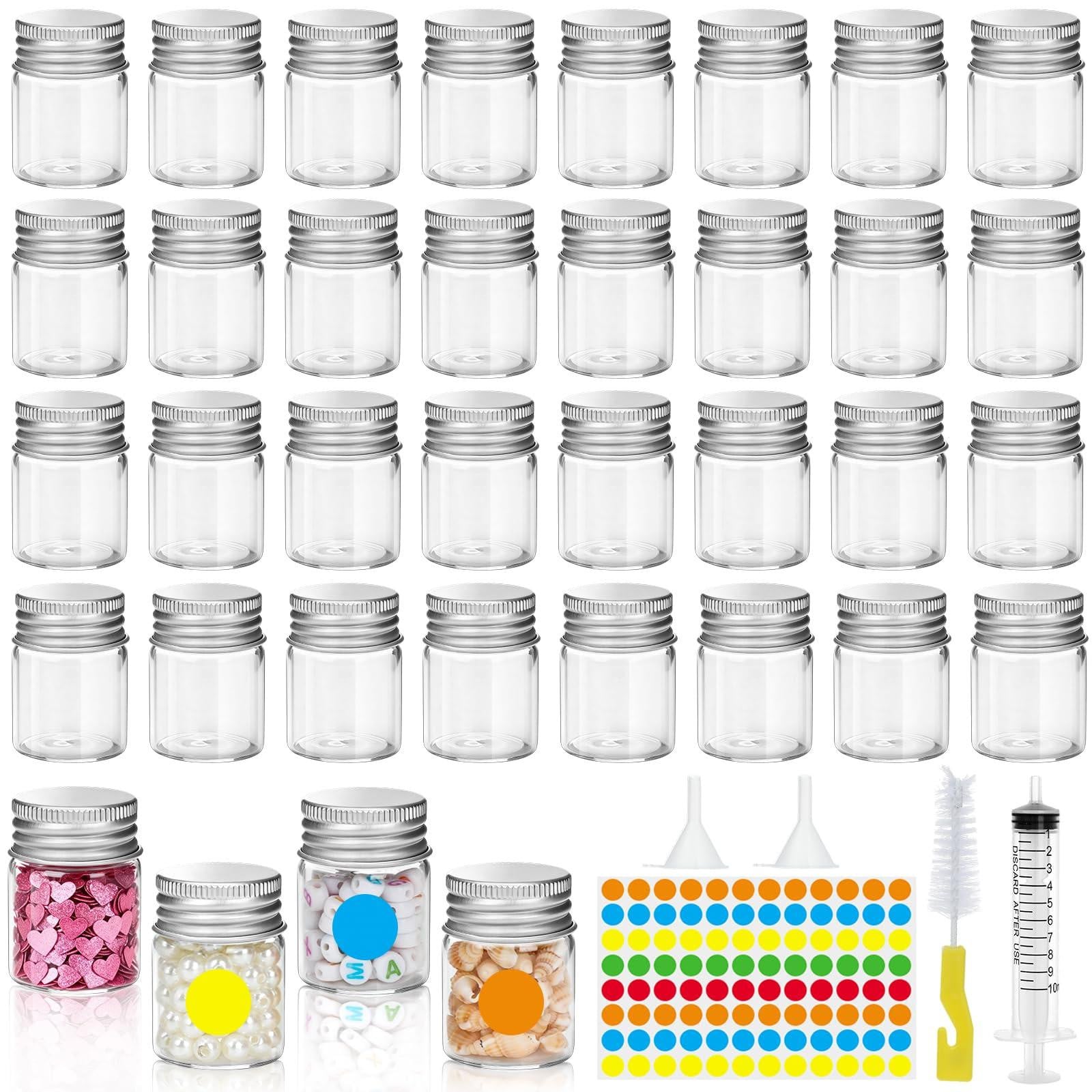 Dripio Set van 36 glazen flesjes van 15 ml met aluminium schroefdop en accessoires