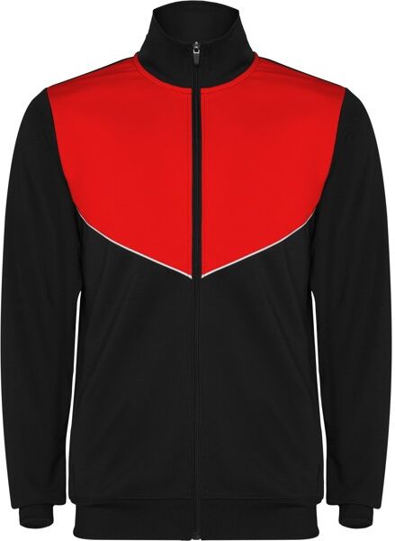 Survêtement léger personnalisable en polyester interlock Evans noir/rouge 8