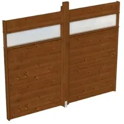 Skan Holz Wand mit Lichtband für Pavillon Toulouse nussbaum