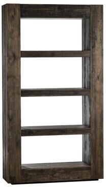 Crestview 79.5 in. Brown Solid Wood 4 Shelf Bookcase