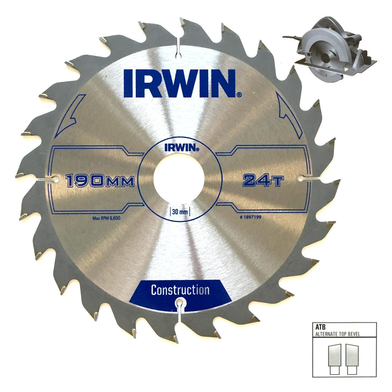 Irwin IRW1897090 150 x 20 mm 30 Zähne Kreissägeblatt mit ATB Zahn Mahlgrössen (1897090)