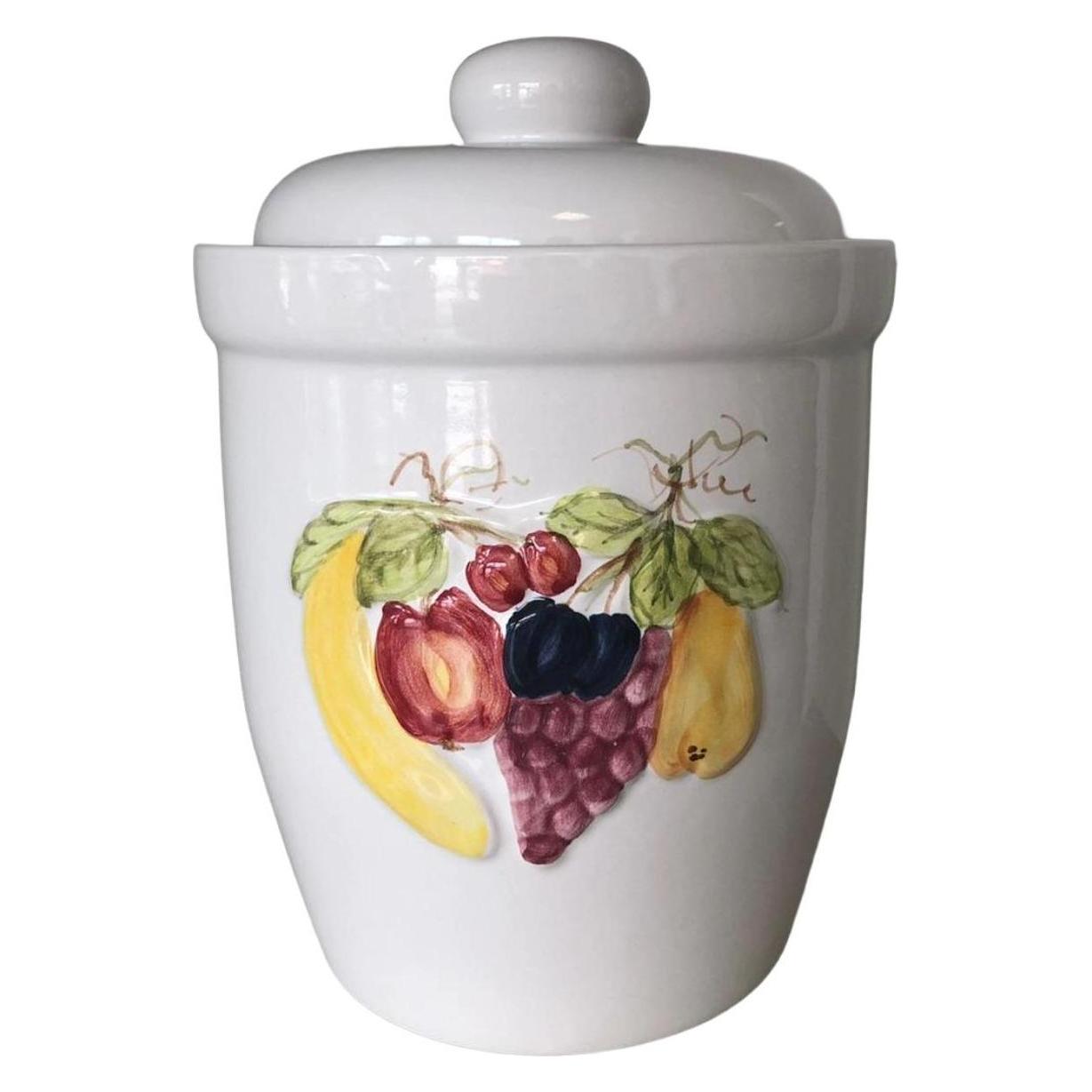 Rumtopf 5l weiss mit Dekor bunt (5 l) (M31051)
