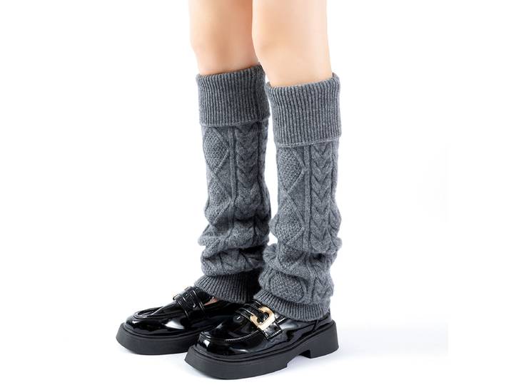 Chaussettes chaudes d'hiver 100% pur cachemire épais et polaire, chaussettes à poils de pression, chaussettes hautes, protège-genoux et jambes, manches longues