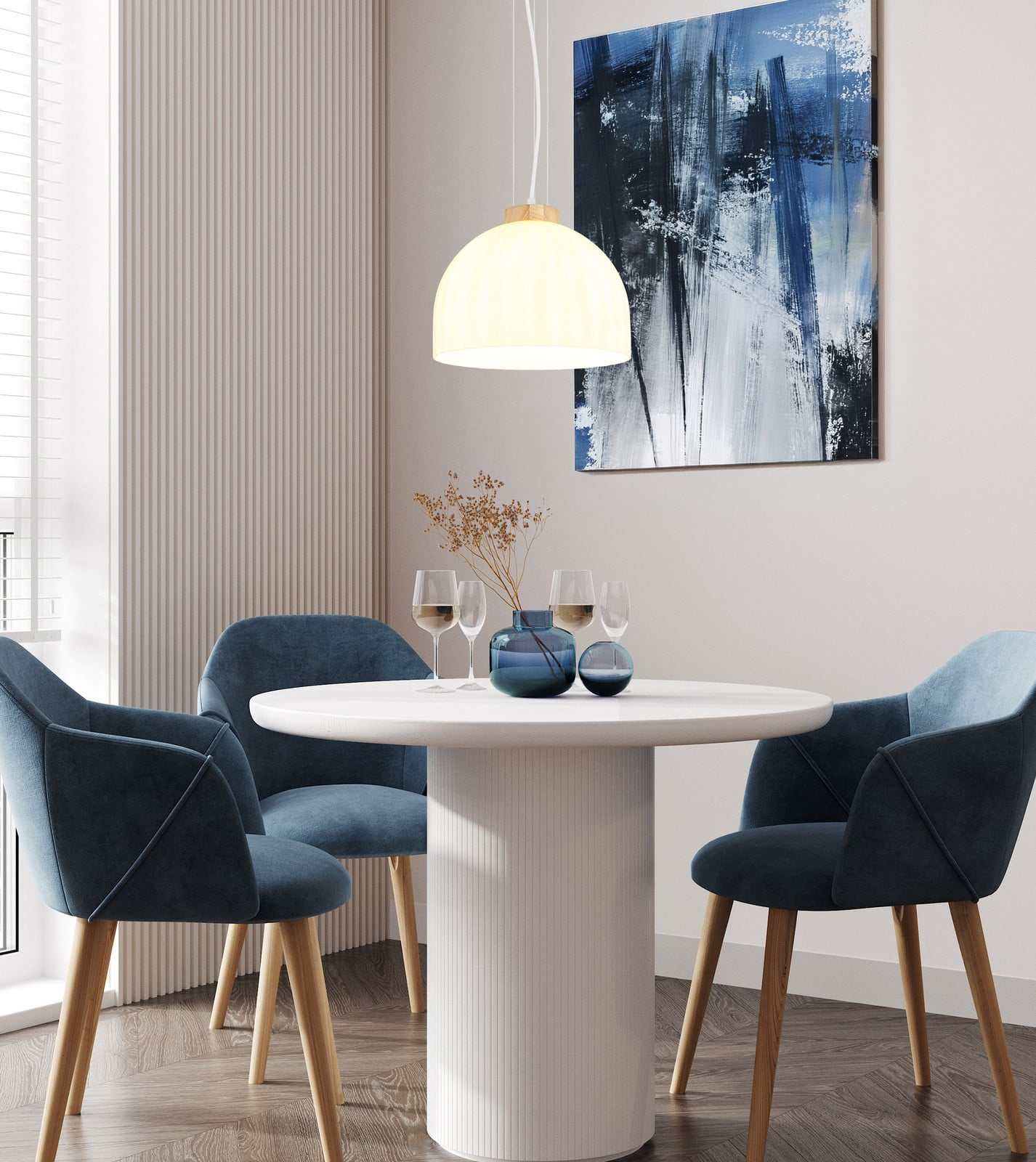 Globo Hanglamp Swanson wit/bruin Ø 30cm