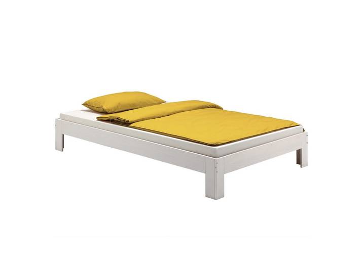Idimex Futonbett Thomas 100x200 cm weiß, Weiß, Holz, Kiefer, Vintage, 100x200 cm, Schlafzimmer, Betten, Futonbetten