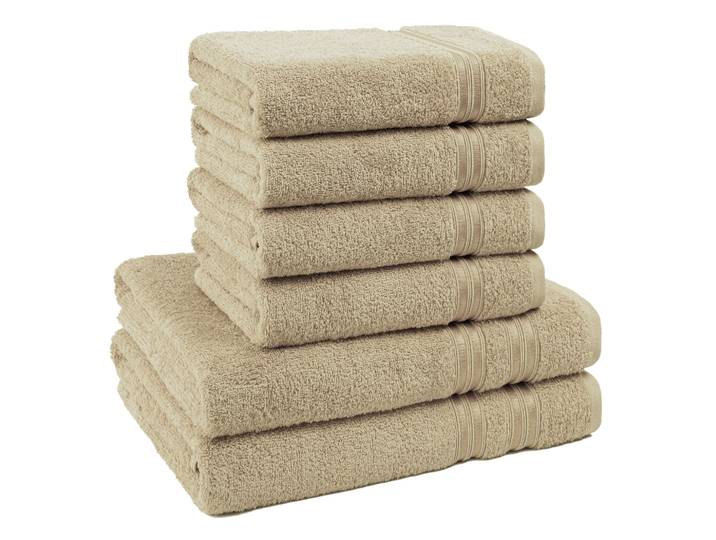 Handtuch Set HAMMETEX 6-teiliges Handtuch Set, 100% Baumwolle, Weich & Saugstark , beige, 6 Stk., Frottier, Frottier, Obermaterial: 100% Baumwolle, Handtuch-Sets, Handtuch Set, mit Bordüre, einfarbig, weich