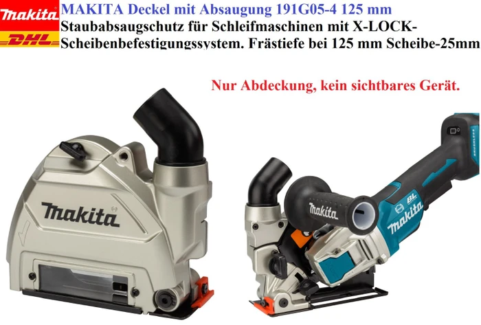 makita Absaughaube für Winkelschleifer X-Lock 191G05-4