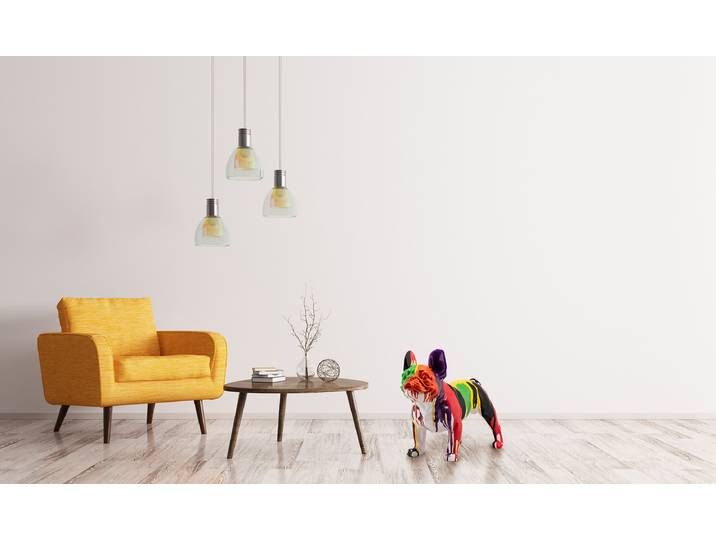 Skulptur Bunte Bulldogge 48 x 25 x 52cm Multicolor