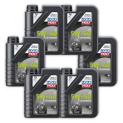 6x Motoröl LIQUI MOLY 20829 Motorbike 4T 5W-40 HC Scooter Motorroller Piaggio 1 L