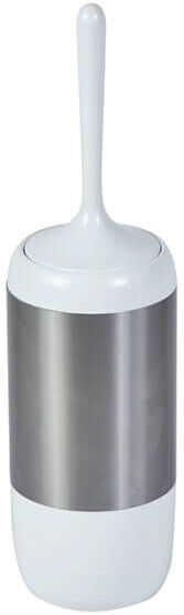 Showerdrape Elite White Stainless Steel Toilet Brush & Holder